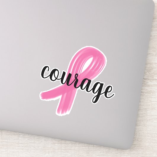 Courage Pink Ribbon borstkanker Sticker (Detail)