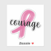 Courage - Pink Ribbon Cancer Awareness sticker (Vel)