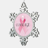 Courage Pink Ribbon Snowflake Ornament (Rechts)
