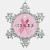Courage Pink Ribbon Snowflake Ornament (Voorkant)