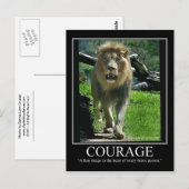 COURAGE Post Kaart - Lion (Motivatie) (Voorkant / Achterkant)