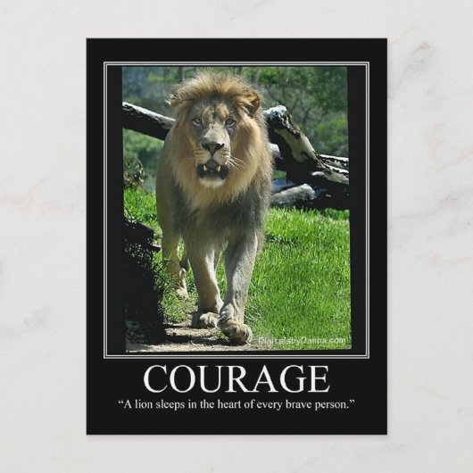 COURAGE Post Kaart - Lion (Motivatie) (Voorkant)