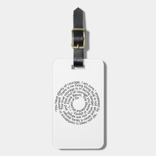 Courage quote bagagelabel (Voorkant verticaal)