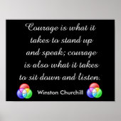Courage quote - Winston Churchill Poster (Voorkant)