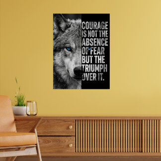 “Courage Quote Wolf Design – Motiverend Poster