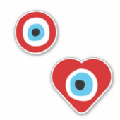Courage Red Evil Eye custom-cut vinyl Sticker (Voorkant)
