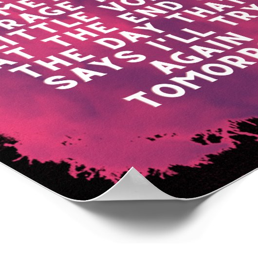 Courage rookt niet altijd zwart en fuschia poster (Hoek)