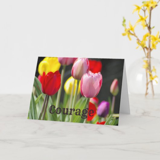 Courage Tulpen, voor aanmoediging Kaart (Gele Bloem)