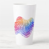 Courage verovert uitdagingen. latte mok (Voorkant)