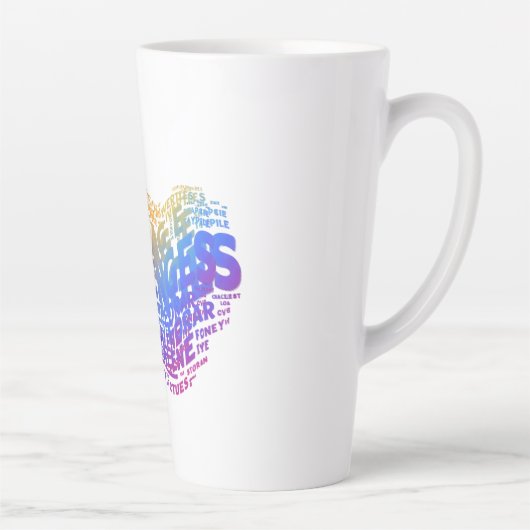 Courage verovert uitdagingen. latte mok (Rechts)