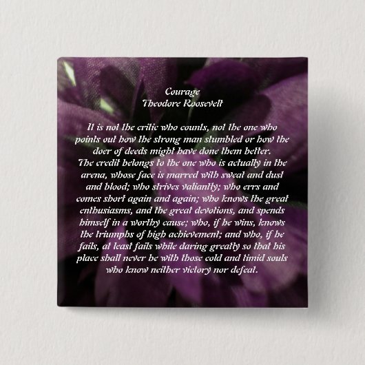 Courage Vierkante Button 5,1 Cm (Voorkant)