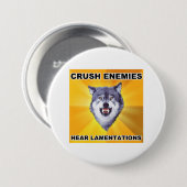Courage Wolf Crush Enemies Ronde Button 7,6 Cm (Voorkant /achterkant)
