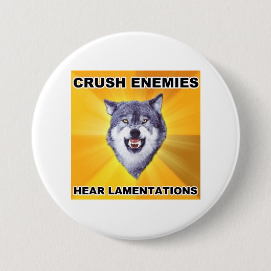 Courage Wolf Crush Enemies Ronde Button 7,6 Cm (Voorkant)