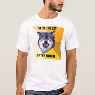 Courage Wolf Pain pakt de dag aan door de keel T-shirt