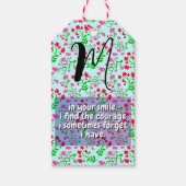 Courage Zuster Quotes & Monogram | bloemenvriend Cadeaulabel (Voorkant)