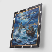 Courageous Faith: Walk on Water Vierkante Klok (Hoek)