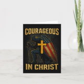 Courageous In Christ Knight Cross Patriotic Usa Fl Kaart (Voorkant)