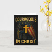 Courageous In Christ Knight Cross Patriotic Usa Fl Kaart (Gele Bloem)