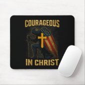 Courageous In Christ Knight Cross Patriotic Usa Fl Muismat (Met muis)