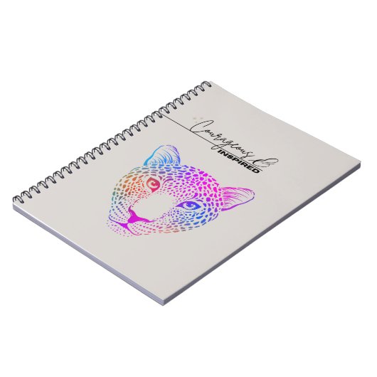 Courageous & Inspired Cosmic Leopard Notebook Notitieboek (Linkerzijde)