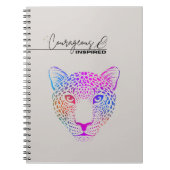 Courageous & Inspired Cosmic Leopard Notebook Notitieboek (Voorkant)