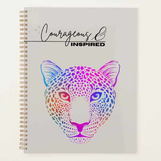 Courageous & Inspired Rainbow Leopard Planner (Voorkant)