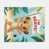 Courageous Little Dog with a Bandage Fleece Deken (Voorkant (Horizontaal))