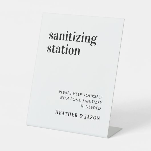 Courageus Modern Huwelijks Sanitatiestation Reclamebord Met Voetstuk (Voorkant)