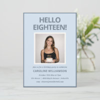 Courageus Modern Zacht Blauw Foto 18e Verjaardagsf