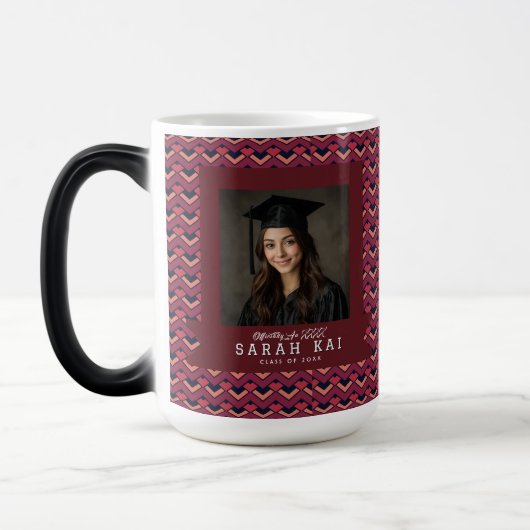 Courageus Zigzag Patroon Son Afstudeercadeau Magische Mok (Links)