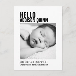 Courageuze babyfoto geboortekaart aankondigingskaart