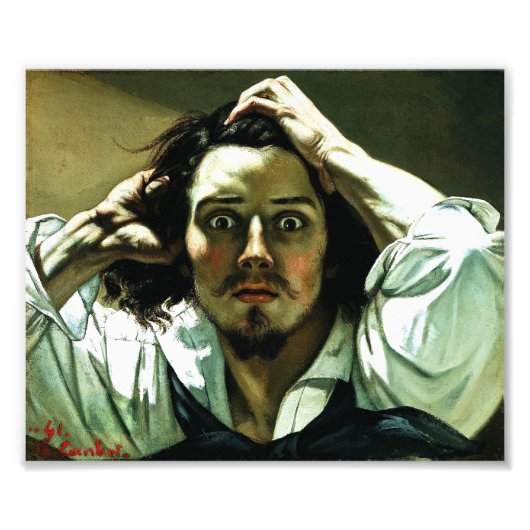 Courbet de Desperate Druk van het Man Foto Afdruk (Voorkant)