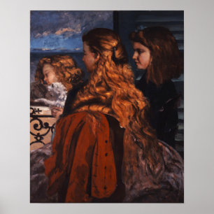 Courbet - Drie jonge Engelse vrouwen Poster