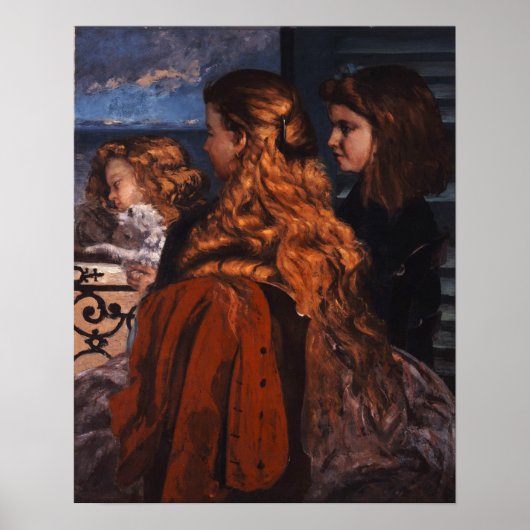 Courbet - Drie jonge Engelse vrouwen Poster (Voorkant)