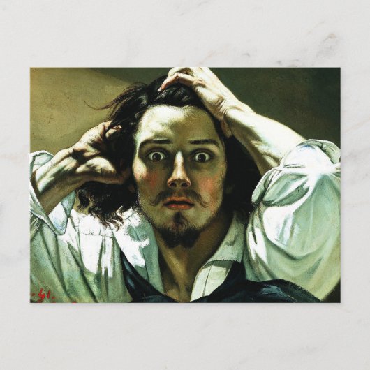 Courbet het Desperate Briefkaart van het Man (Voorkant)
