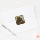 Courbet met zijn zwarte hond, 1842 vierkante sticker (Envelop)