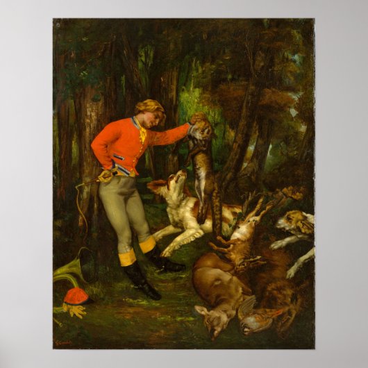 Courbet - Na de jacht Poster (Voorkant)