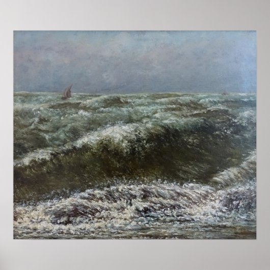 Courbet - Stormachtige Zee 1869 Poster (Voorkant)