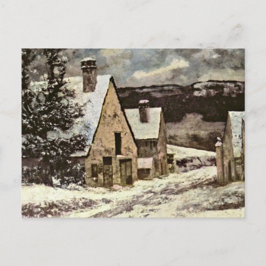 Courbet - Village Street in Winter Briefkaart (Voorkant)