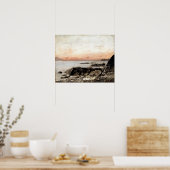 Courbet - Zonsondergang Vevey Zwitserland Poster (Keuken)