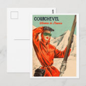 Courchevel chic meisje briefkaart (Voorkant / Achterkant)