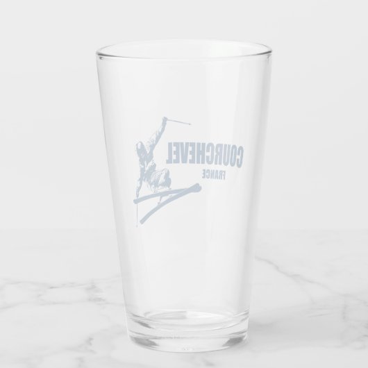 Courchevel France Skier Glas (Achterkant)