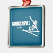 Courchevel France Skier Metalen Ornament (Links)