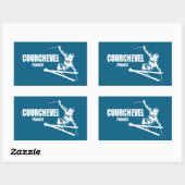 Courchevel France Skier Rechthoekige Sticker (Vel)
