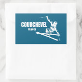 Courchevel France Skier Rechthoekige Sticker (Tas)
