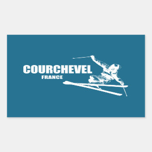 Courchevel France Skier Rechthoekige Sticker