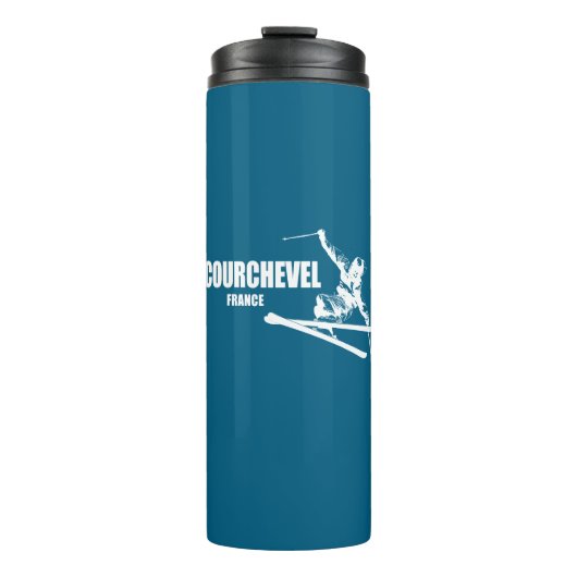 Courchevel France Skier Thermosbeker (Voorkant)