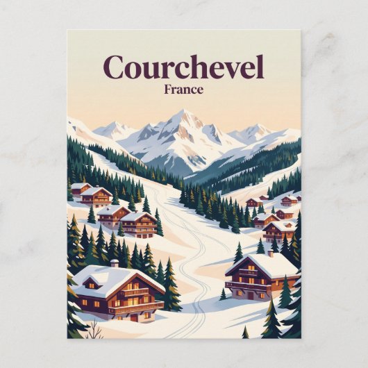 Courchevel Frankrijk Briefkaart (Voorkant)