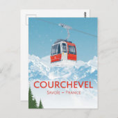 Courchevel Frankrijk Ski Gondola Mountain Briefkaart (Voorkant / Achterkant)