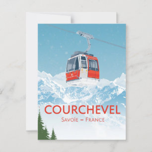 Courchevel Frankrijk Ski Gondola Mountain Briefkaart